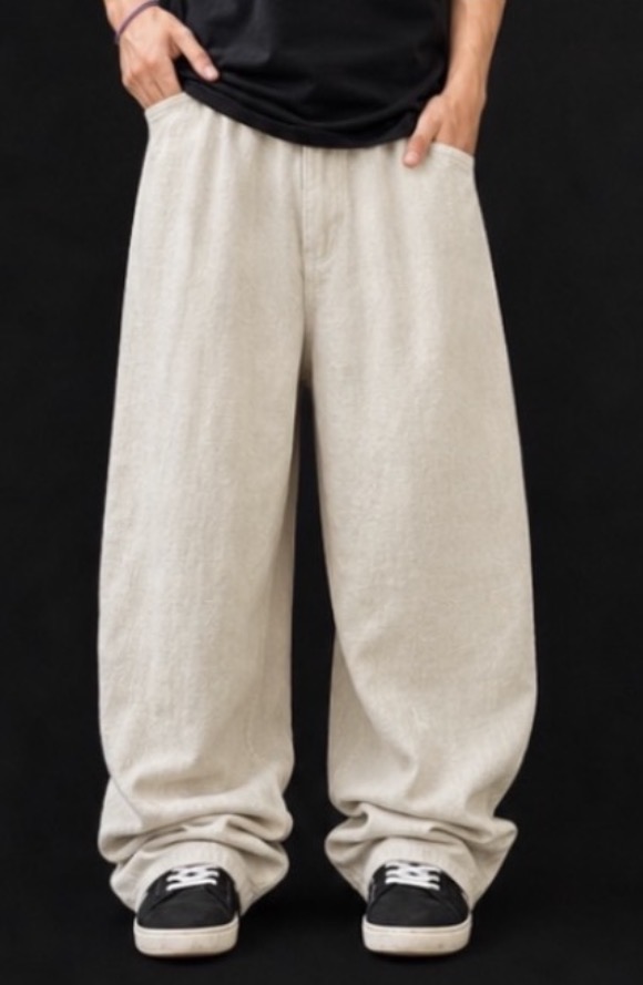 Pantalón Baggy Lino Premium Beige